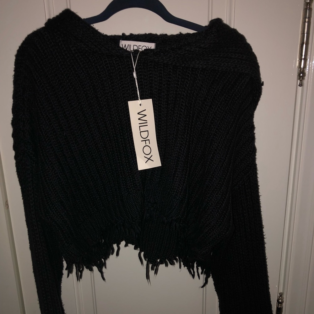 brand new wild fox cropped sweater